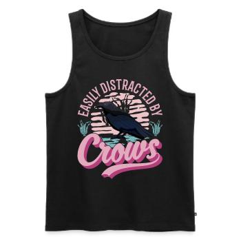 Easily distracted by Crows Krähe Rabe Rabenkrähe - Männer Premium Bio Tank Top - Schwarz - Vorne - AI Model Male 178 light (178cm)