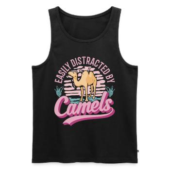 Easily distracted by Camels Big Camel Camel - Men's Premium Organic Tank Top - black - Front - AI Model Male 178 light (178cm)