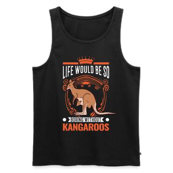 Australian Kangaroo Australia Kangaroo - Men's Premium Organic Tank Top - black - Front - Michal (187cm)