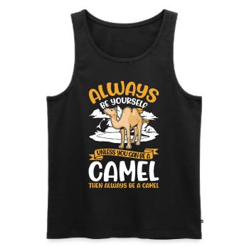 Always be yourself Camel Big Camel Camel - Men's Premium Organic Tank Top - black - Front - Michal (187cm)