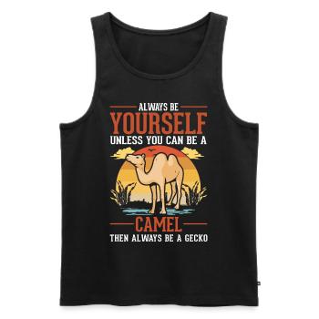 Always be yourself Camel Big Camel Camel - Men's Premium Organic Tank Top - black - Front - Michal (187cm)
