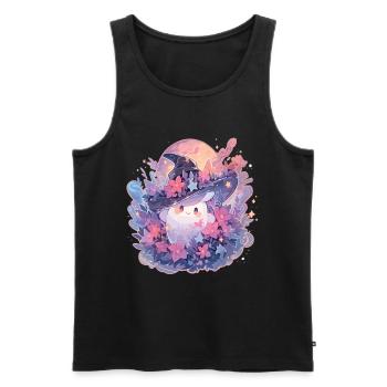 Ghost Halloween Ghost Halloween Ghost Costume - Men's Premium Organic Tank Top - black - Front - AI Model Male 178 light (178cm)