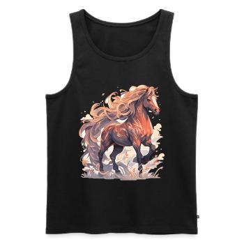 Horse - Men's Premium Organic Tank Top - black - Front - Michal (187cm)