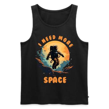 Astronaut I Need More Space - Men's Premium Organic Tank Top - black - Front - AI Model Male 178 light (178cm)