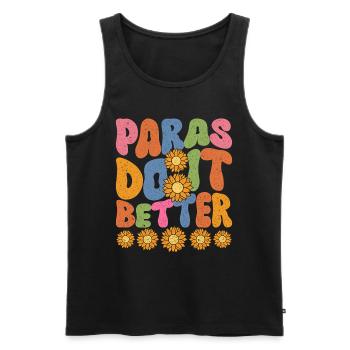 Assistante parentale Paras Do It Better - Débardeur bio Premium Homme - noir - Devant - Michal (187cm)