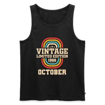 57th Birthday October Vintage 1966 Vintage - Men's Premium Organic Tank Top - black - Front - Michal (187cm)