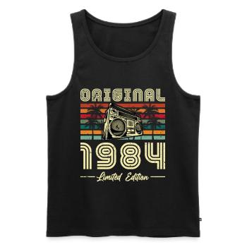 Original 1984 40th Anniversary Vintage Geschenk - Männer Premium Bio Tank Top - Schwarz - Vorne - AI Model Male 178 light (178cm)