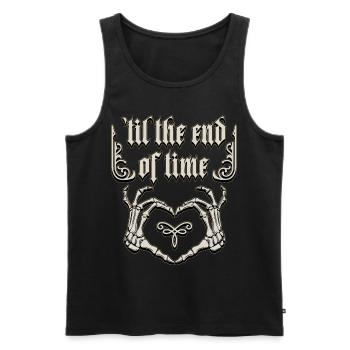 Gothic Liebe, Spruch mit Knochenhänden, Skelett - Männer Premium Bio Tank Top - Schwarz - Vorne - AI Model Male 178 light (178cm)