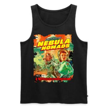 Comicstrip, 50er Jahre Comic, Nebula Nomaden - Männer Premium Bio Tank Top - Schwarz - Vorne - AI Model Male 178 light (178cm)