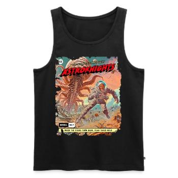 Bande dessinée, bande dessinée des années 50, monstre de l’espace - Débardeur bio Premium Homme - noir - Devant - AI Model Male 178 light (178cm)