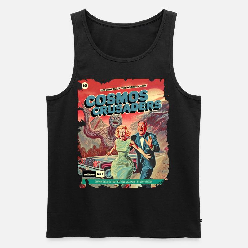 Comic, Comicstrip, 50er Jahre, Crazy Monster - Männer Premium Bio Tank Top - Schwarz