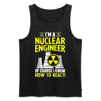 Lustiges Kernkraftwerk - Männer Premium Bio Tank Top - Schwarz - Vorne - Michal (187cm)