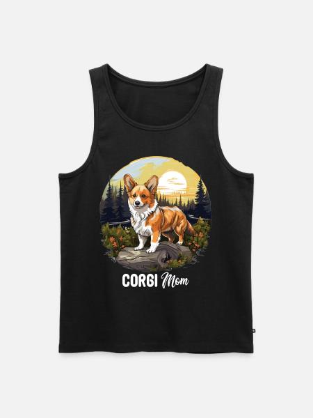 Dog Corgi - Men's Premium Organic Tank Top - black