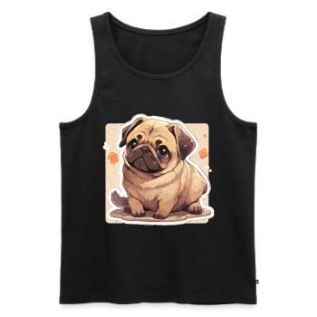 Mops Mops Hund Mops Leben Mops Geschenke - Männer Premium Bio Tank Top - Schwarz - Vorne - AI Model Male 178 light (178cm)