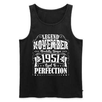 November 1951. November 1951 Birthday Gift - Men's Premium Organic Tank Top - black - Front - Michal (187cm)