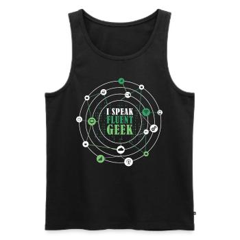 I Speak Fluent Geek Funny Networking Binary Code I - Männer Premium Bio Tank Top - Schwarz - Vorne - Michal (187cm)