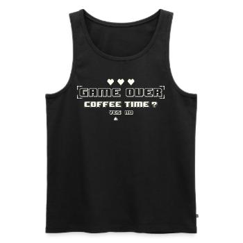 Game Over Coffee Time Funny Gaming Quote - Männer Premium Bio Tank Top - Schwarz - Vorne - Michal (187cm)