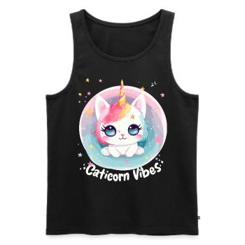 Caticorn Vibes Kawaii Anime Unicorn Cat Cute Carto - Männer Premium Bio Tank Top - Schwarz - Vorne - Michal (187cm)