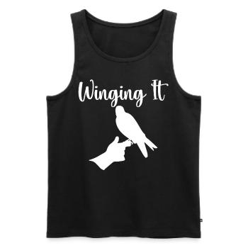 Wingman Vogeltraining Falknerei Falkenjagd Falkner - Männer Premium Bio Tank Top - Schwarz - Vorne - AI Model Male 178 light (178cm)
