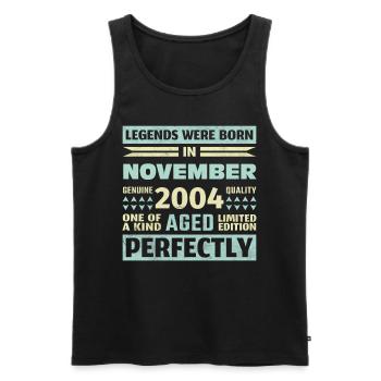 19th Birthday November Vintage 2004 Vintage - Men's Premium Organic Tank Top - black - Front - AI Model Male 178 light (178cm)