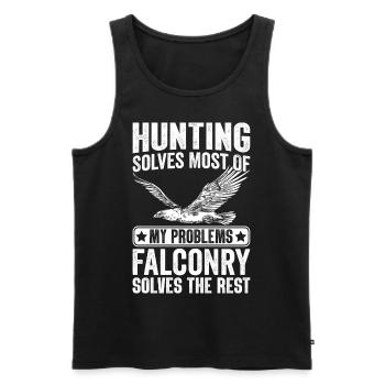 Hunter Falconry - Men's Premium Organic Tank Top - black - Front - Michal (187cm)