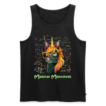 Cute and Playful Cat Unicorn Pastel Flower Floral - Männer Premium Bio Tank Top - Schwarz - Vorne - AI Model Male 178 light (178cm)