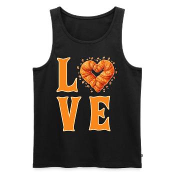 Love Heart Shape Croissant for French Bread Lover - Männer Premium Bio Tank Top - Schwarz - Vorne - Michal (187cm)
