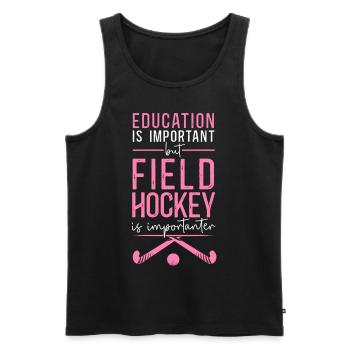Field Hockey Education Is - Männer Premium Bio Tank Top - Schwarz - Vorne - AI Model Male 178 light (178cm)