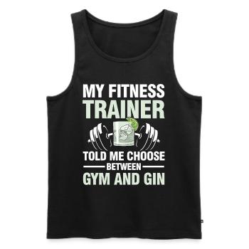Fitness Trainer Gym And Gin Calisthenics - Männer Premium Bio Tank Top - Schwarz - Vorne - Michal (187cm)
