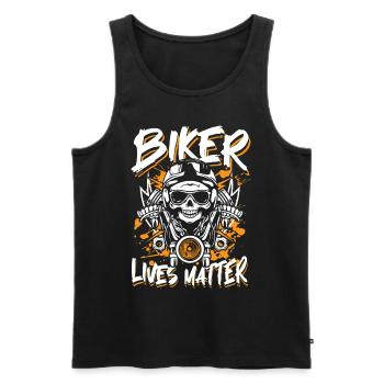 Biker lives matter - Men's Premium Organic Tank Top - black - Front - Michal (187cm)