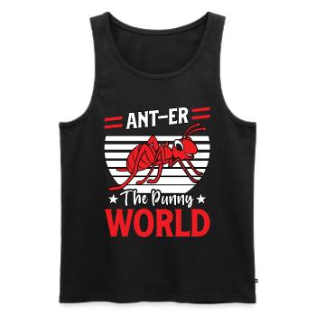 Ant-er the funny world - Men's Premium Organic Tank Top - black - Front - AI Model Male 178 light (178cm)