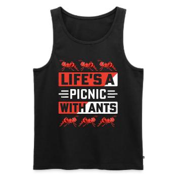 Life's a picnic with ants - Men's Premium Organic Tank Top - black - Front - AI Model Male 178 light (178cm)