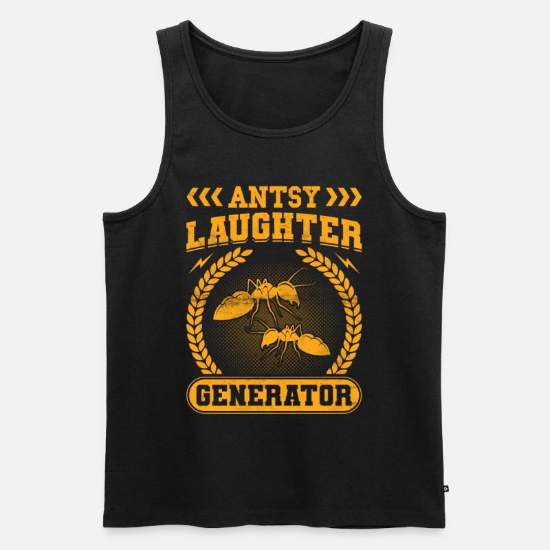 Antsy Laughter Generator - Männer Premium Bio Tank Top - Schwarz