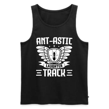 Ant-astic laughter track - Men's Premium Organic Tank Top - black - Front - AI Model Male 178 light (178cm)