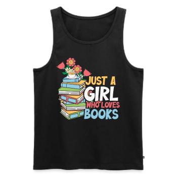Juste une fille qui aime les livres - Lire des livres - Débardeur bio Premium Homme - noir - Devant - AI Model Male 178 light (178cm)