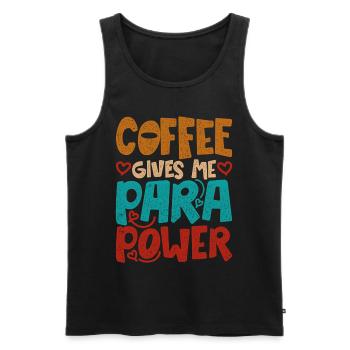 Educational Assistant Coffee - Men's Premium Organic Tank Top - black - Front - Michal (187cm)