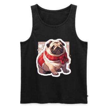 Pug Pug Dog Pug Christmas Pug Xmas - Men's Premium Organic Tank Top - black - Front - Michal (187cm)