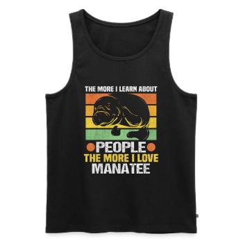 The more I love manatee Florida Seekühe - Männer Premium Bio Tank Top - Schwarz - Vorne - Michal (187cm)