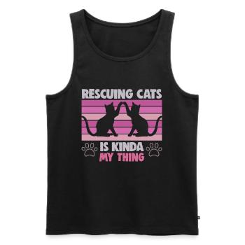 Hunderettungs Designs Für Tierrechtsaktivisten - Männer Premium Bio Tank Top - Schwarz - Vorne - Michal (187cm)