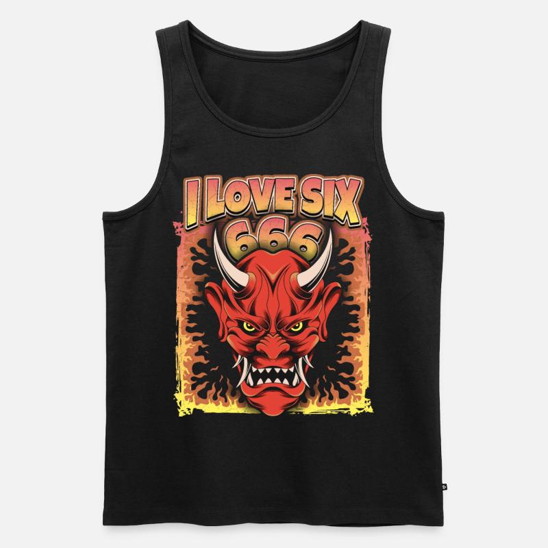 Teufel-Devil, Satan Spruch 666 - Männer Premium Bio Tank Top - Schwarz