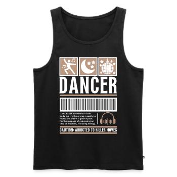 Danse Streetwear, danseurs, marque de mode vintage - Débardeur bio Premium Homme - noir - Devant - AI Model Male 178 light (178cm)