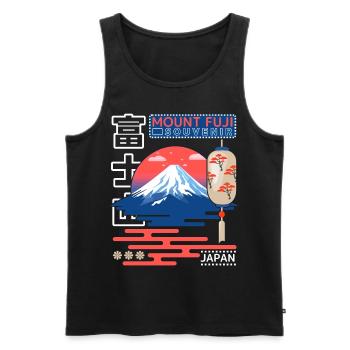 Mont Fujiyama japonais, Mont Fuji, Japon rétro - Débardeur bio Premium Homme - noir - Devant - Michal (187cm)