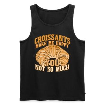 Croissants Make Me Happy Funny French Pastry Quote - Männer Premium Bio Tank Top - Schwarz - Vorne - Michal (187cm)