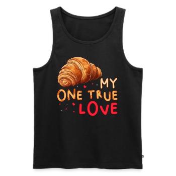 My One True Love Pastry Lover Funny Croissant - Männer Premium Bio Tank Top - Schwarz - Vorne - Michal (187cm)