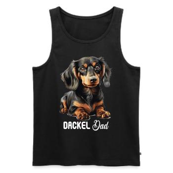 Hund Dackel - Männer Premium Bio Tank Top - Schwarz - Vorne - AI Model Male 178 light (178cm)