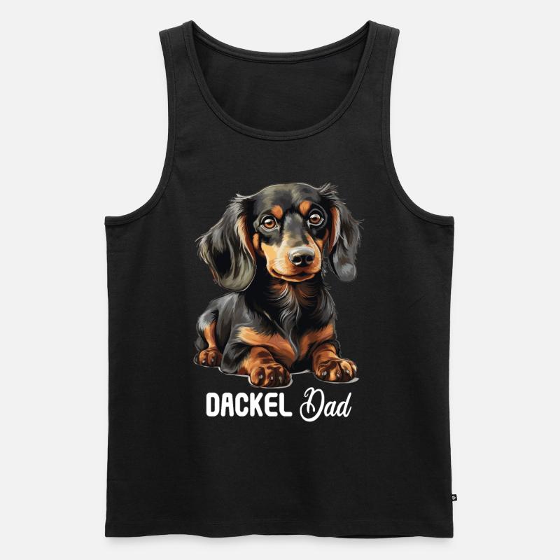 Hund Dackel - Männer Premium Bio Tank Top - Schwarz