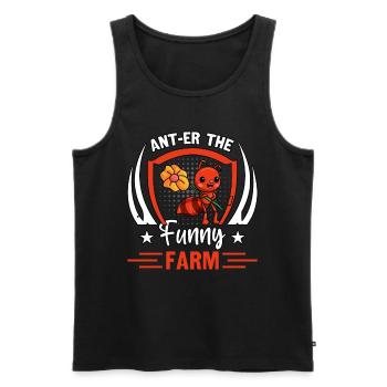 Ant-er the funny farm - Men's Premium Organic Tank Top - black - Front - AI Model Male 178 light (178cm)