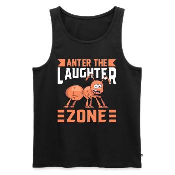 Anter the Laughter Zone - Men's Premium Organic Tank Top - black - Front - AI Model Male 178 light (178cm)