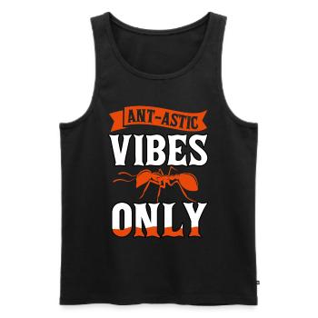 Ant-astic vibes only - Men's Premium Organic Tank Top - black - Front - AI Model Male 178 light (178cm)