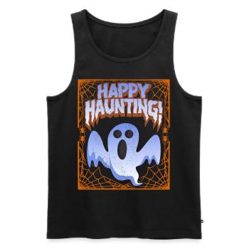 Lustiger Geist, Spruch mit Spinnweben, Spinne, Pun - Männer Premium Bio Tank Top - Schwarz - Vorne - AI Model Male 178 light (178cm)
